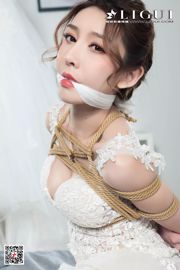 Model kaki kelinci "Seni tali pengikat sutra putih untuk gaun pengantin" [Ligui Meishu Ligui]